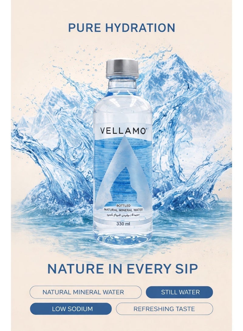 VELLAMO Natural Mineral Water (Still) – 330 ml Bottle - Image 2